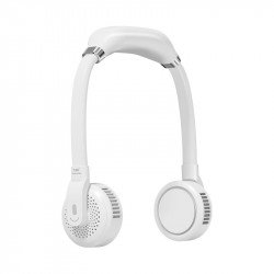 Portable Neck Fan, Personal Bladeless Cooling Fans, Battery Powered Rechargeable USB Fan, Hand Free Wearable Fan for Outdoors Travel Sports (White)